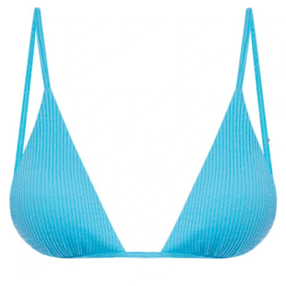 Monday Swimwear Barbados Top - Cyan Crinkle